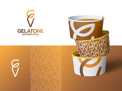 Gelatone — Ice Cream Shop branding cone dailylogo dailylogochallenge design gradient icecream identity logo logochallenge logodesign vector