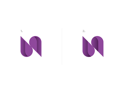 Initial N branding design geometric gradient identity letter logo minimal n vector