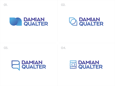 DQ Symbols branding design dq geometric gradient identity letter logo minimal vector