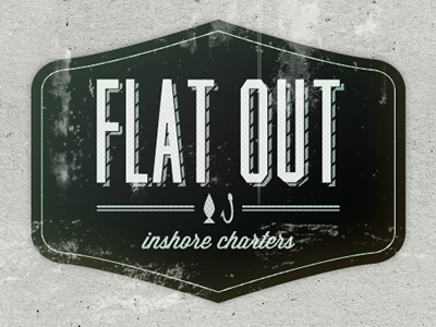 Flat Out label logo texture type typography vintage