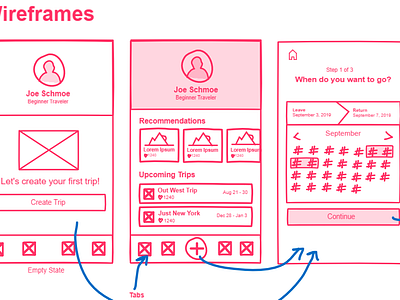 Travel App Wireframes app invision travel wireframe
