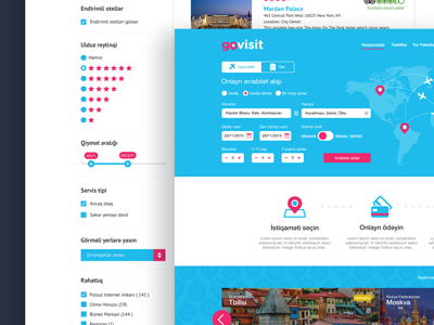 GoVisit.az Online Travel Agency site website ux ui booking online hotel tourism travel