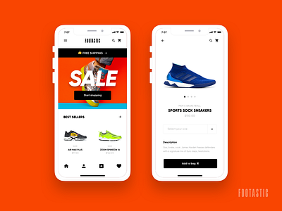 Footastic - E-Commerce Shoes App adidas cart ecommerce nike pdp product detail shoes shop