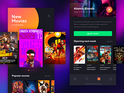 Dark style Movie app