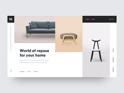 TK Modern Furniture - Homepage contemporary furniture loft minimal modern ui ux