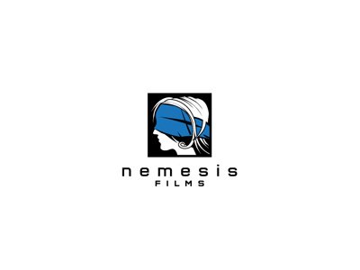 Nemesis Films blindfold blue camera director effects film films hair logo movie nemesis production