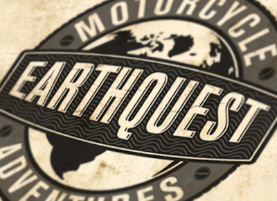 Earthquest adventure bike distressed earth grunge logo motorcycle old retro vintage