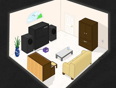 Living Room 2d digital illustration graphic design illustration