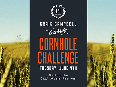 Cornhole Challenge banner celebrity challenge corn feature typography