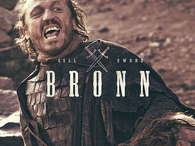 Bronn - Game of Thrones brand branding game of thrones icon sword type typography