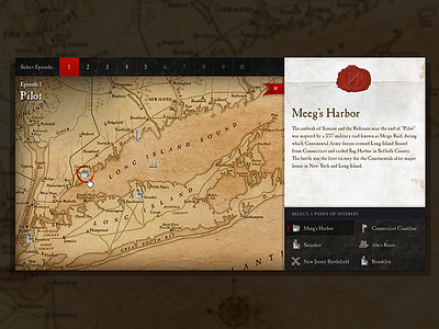 Turn Map antique design interactive interface map ui ux