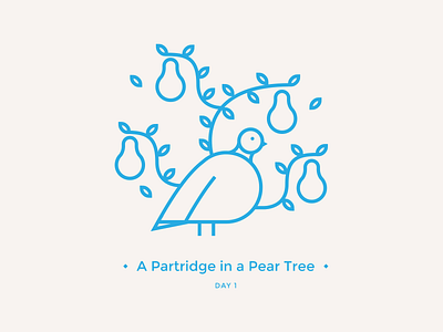 Day 1: A Partridge in a Pear Tree 12 days of christmas 12daysillustrate christmas illustration vector