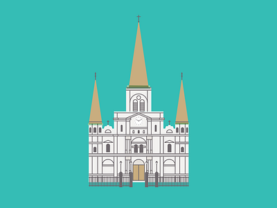 St Louis Cathedral building illustration new orleans st louis cathedral vector