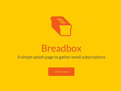 Breadbox Landing Page brand bread button email icon landing page logo signup