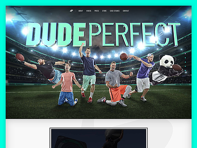 Dude Perfect Home: Hero Banner brand design dude perfect hero hero image home sports ui web webdesign website