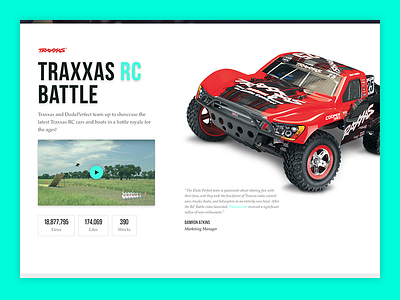 Dude Perfect Traxxas Spacetime cars case study design dude perfect sports traxxas ui web design website