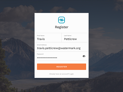 Watermark Registration Form design form login registration ui watermark web