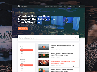 Watermark Messages church design filter media search ui watermark web