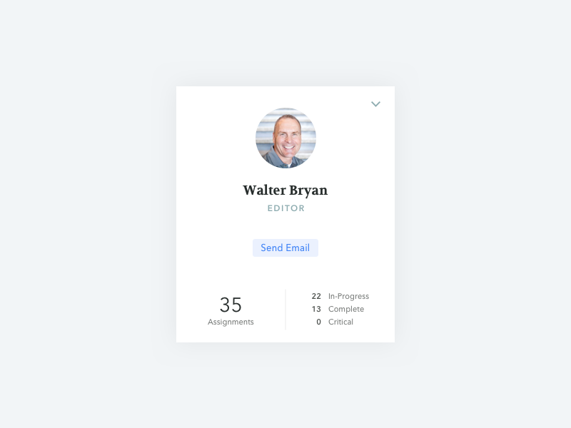 Editor Card by Caleb Sylvest for Spacetime on Dribbble