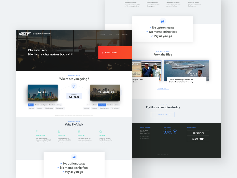 Vault Aviation - Homepage Redesign by Caleb Sylvest for Spacetime on ...