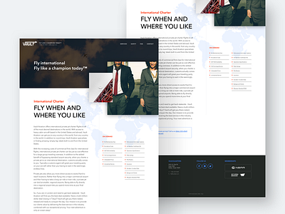 Vault Aviation - Internation Charter agency aviation client design redesign template ui web