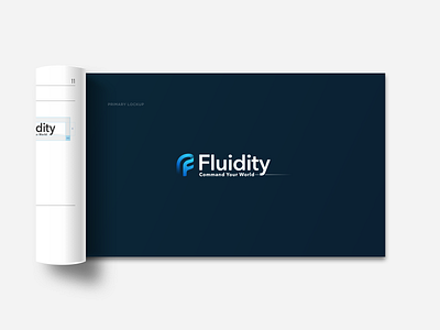 Fluidity Tech Brand Guideline Booklet Detail brand branding design icon logo