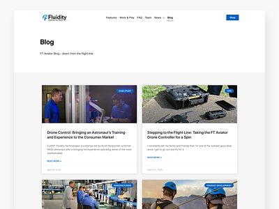 Fluidity Tech Blog articles blog design ui web website