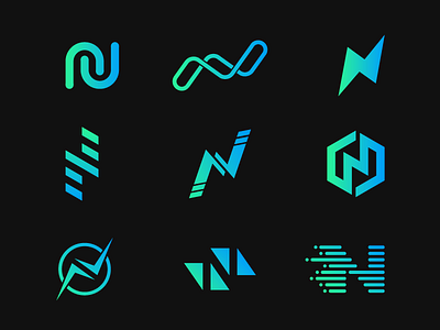 N Letter Marks gradient icon letter letter n logo logomark modern monogram n typography
