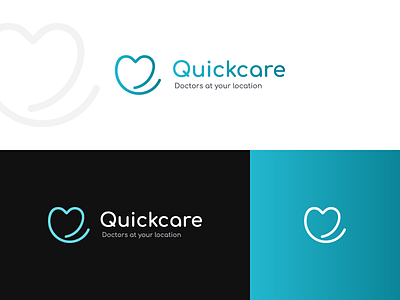Quickcare app care clean doctor gradient heart logo medical medical app medical care mobile app modern q quick services