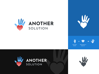 Another Solution logo proposal assistance clean health help helping hand logo modern non profit organization
