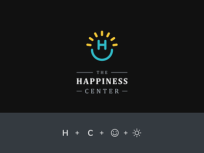 Happiness Center logo alive clean club happiness happy joy logo logodesign modern sun