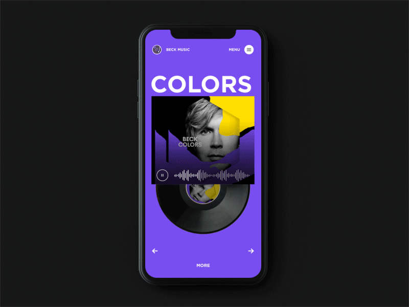 Vinyl Music IOS Application album colors design iphonex mobile motion music sketch ui ux vinyl website