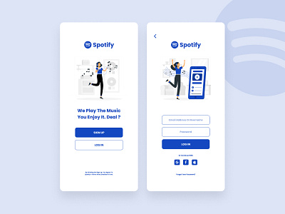 Spotify Login Screen Redesign app branding design graphic design ui ux vector
