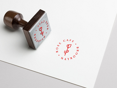 Rose Cafe branding design logo stamp