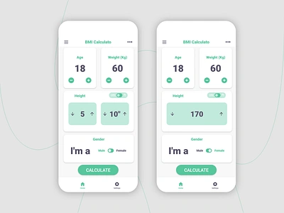 BMI Calculato App app design graphic design ui ux