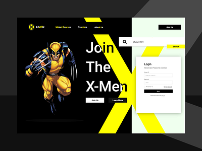 X-Men Landing Page app design graphic design ui ux