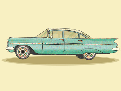 car illustration with texture