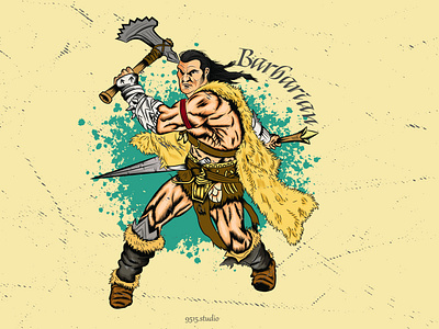 Barbarian sketch stock illustration