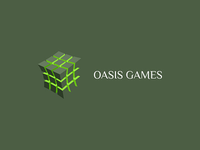 Oasis Games branding cubic logo design game club logo graphic design illustration logo logo design minimal logo modern logo sketch typography ui ux vector