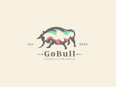 GoBull company logo design branding bull design bull logo design design graphic design illustration logo minimal logo minimalist modern logo sketch typography ui ux vector