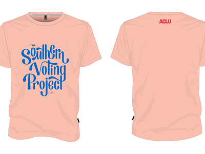 Southern Voting Project Lettered T-Shirt Design aclu lettering lettering design national south southern t shirt t shirt design united states usa