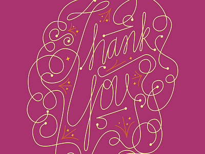 "Thank You" Lettering design graphic design hand lettering illustrator lettering lovely script lettering vector