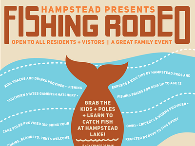 Hampstead Fishing Rodeo Event Poster design event event graphic family fish fishing graphic design illustration layout layout design print design rodeo southern typography vector