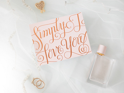 "Simply, I Love You" lettered card