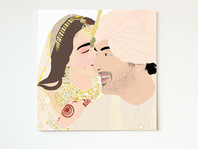 Alia Bhatt vector art portrait Ranbir Kapoor vector art portrait design graphic design illustration vector vectorportrait
