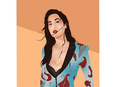 Nora Fatehi vector art portrait