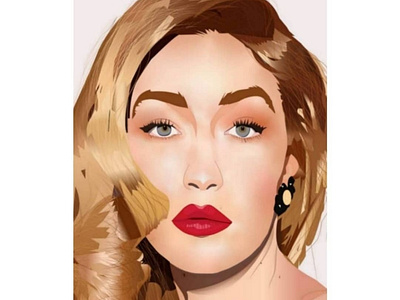 Gigi hadid vector art portrait adobeillustrator design digitalart graphic design illustration vector vectorportrait