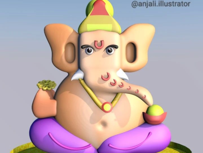Ganpati Bappa Morya! adobeillustrator cinema4d design graphic design illustration vector vectorportrait