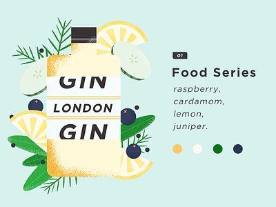 food series. Gin. food gin illustration