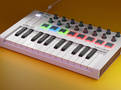 Arturia MiniLab MKii 3d 3dmodel blender blender3d design keyboard product render visualisation